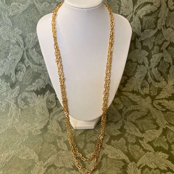 Gold Tone Opera Length Chain Necklace - Picture 2 of 11